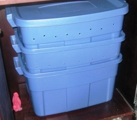 plastic worm bin
