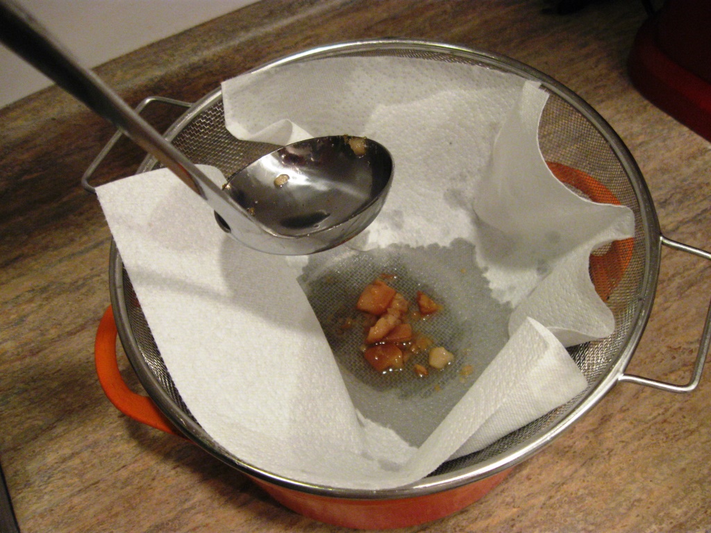 lardfilterthroughpapertowel Five Gallon Ideas