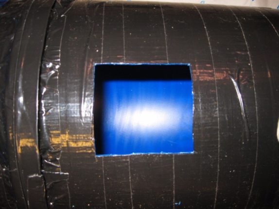space bucket ventilation hole cut out