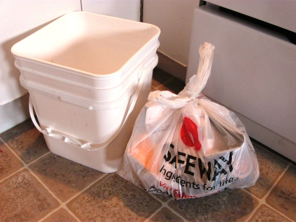grocery bag trash can