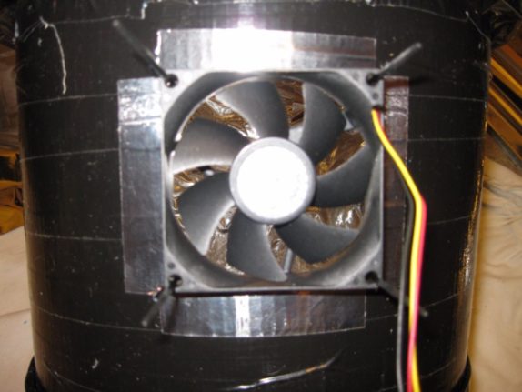 fan space bucket covered aluminum tape
